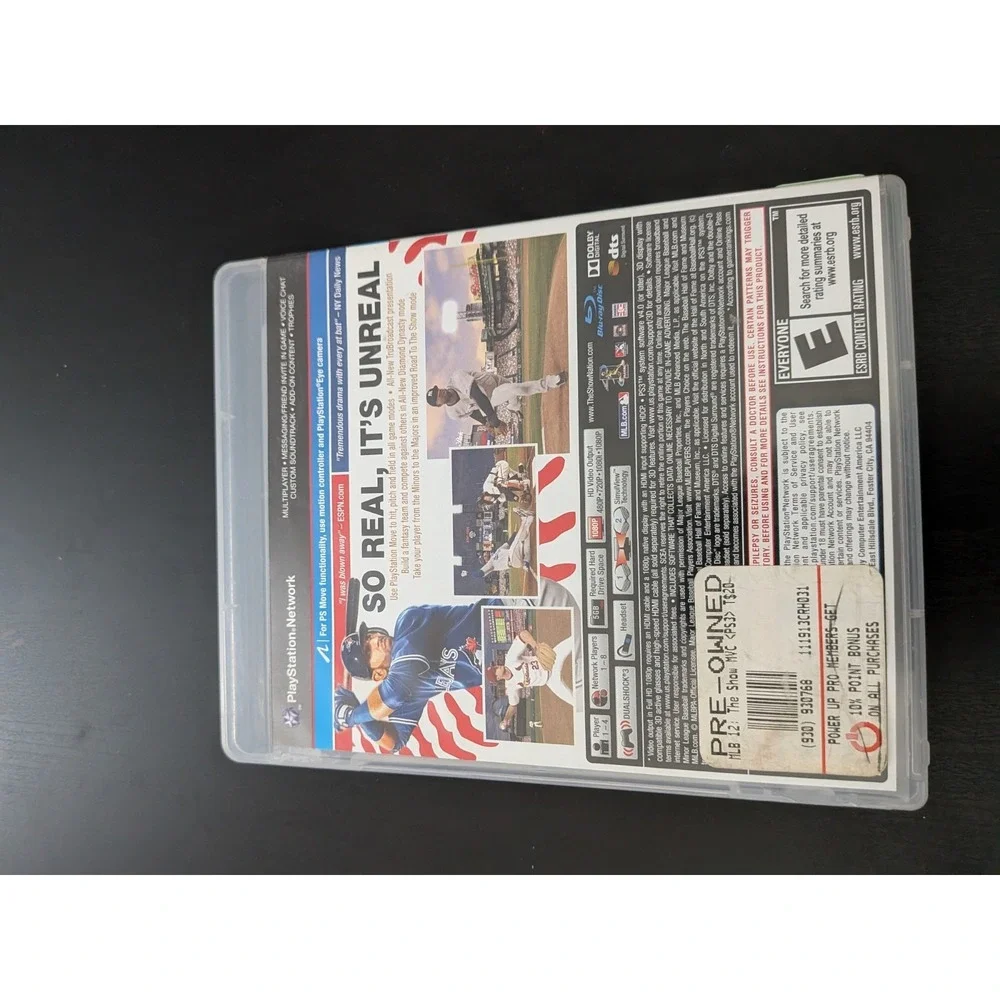 MLB 12: The Show (Sony PlayStation 3, 2012) PS3 Video Game Baseball Sports